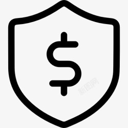 不安全的美元符号盾图标高清图片