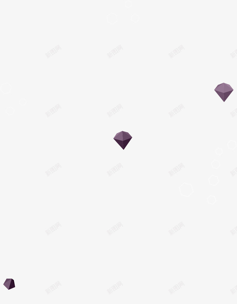 灰紫色立体卡通钻石png免抠素材_新图网 https://ixintu.com 卡通 立体 紫色 钻石