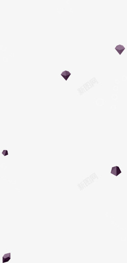 灰紫色立体卡通钻石素材