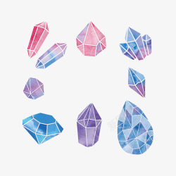 水彩钻石手绘钻石矢量图高清图片