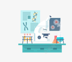 扁平化科学实验室器材卡通科学实验室器材高清图片