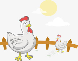 卡通鸡场卡通手绘大公鸡高清图片