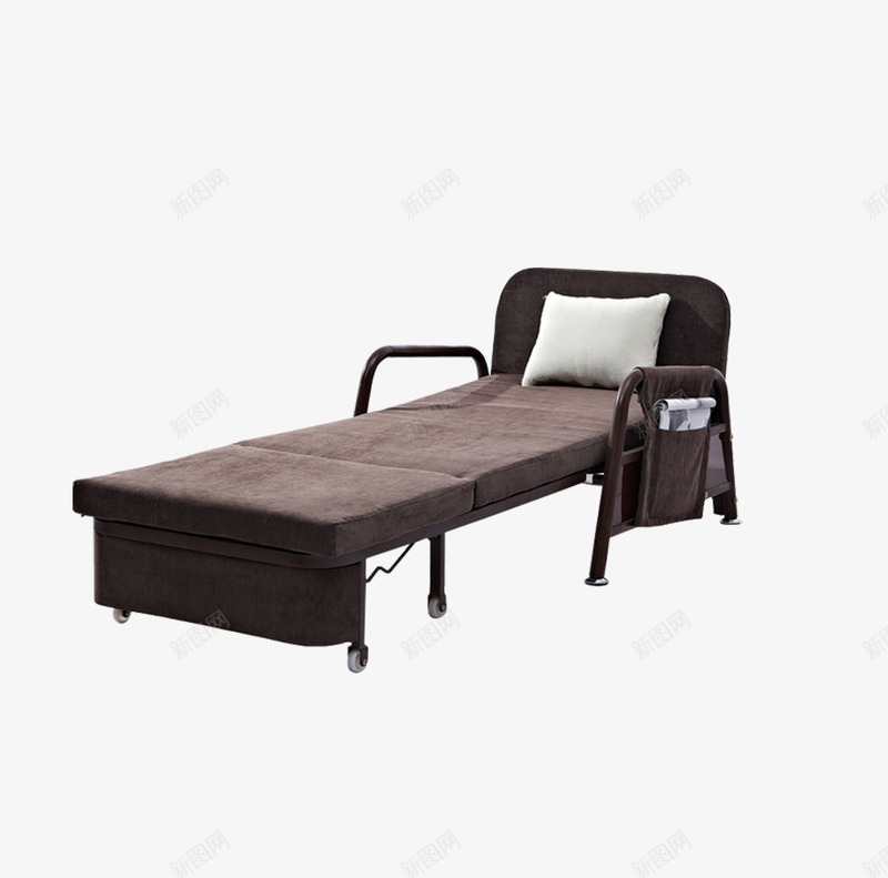 棕色折叠床png免抠素材_新图网 https://ixintu.com 产品内植物 可折叠 布艺 折叠床 棕色 沙发 睡床