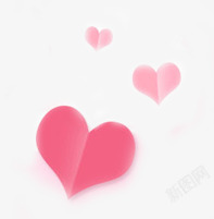 粉色漂浮颗粒粉色浪漫手绘爱心漂浮高清图片