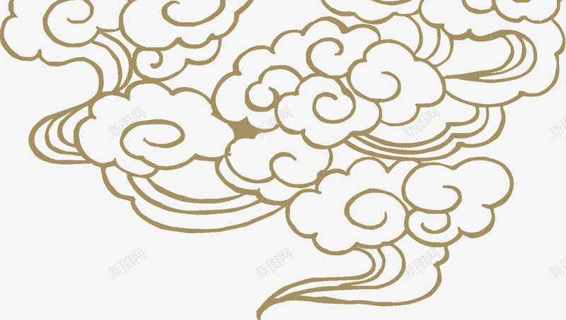 棕色中国云纹装饰png免抠素材_新图网 https://ixintu.com 中国 棕色 装饰