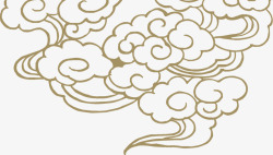 棕色中国云纹装饰素材
