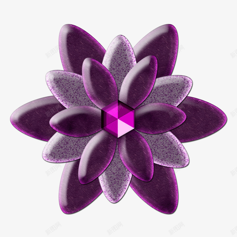 花png免抠素材_新图网 https://ixintu.com 紫色 花 钻石