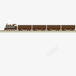 棕色小火车行驶中的货运火车高清图片