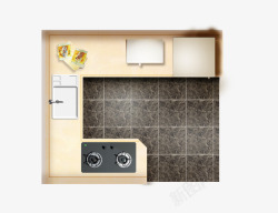 厨房煤气灶平面户型图厨房煤气灶洗菜盆高清图片