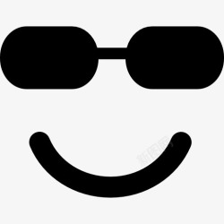 微笑符号快乐的微笑的表情的方脸戴墨镜图标高清图片