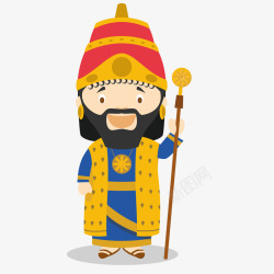 国王的帽子卡通扁平化的国王人物矢量图高清图片