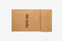 棕色的可爱纸袋实物素材