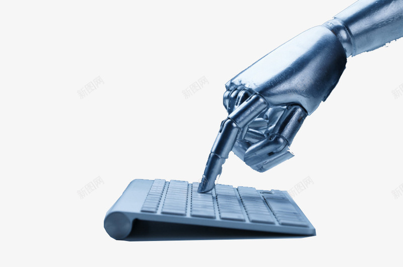 敲键盘的机械手png免抠素材_新图网 https://ixintu.com 手 手指 手掌 敲击 未来 机械 科技 科技机械手 金属 键盘