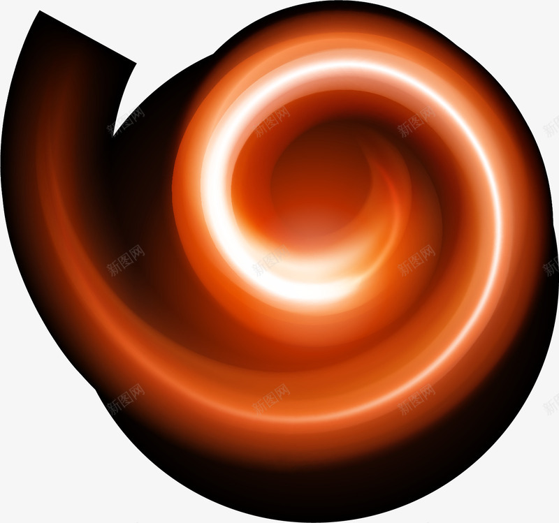 螺旋炫光元素png免抠素材_新图网 https://ixintu.com 光效 效果 橙色 矢量图案 螺旋状 装饰图案