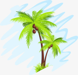 质感椰子树青色椰树高清图片
