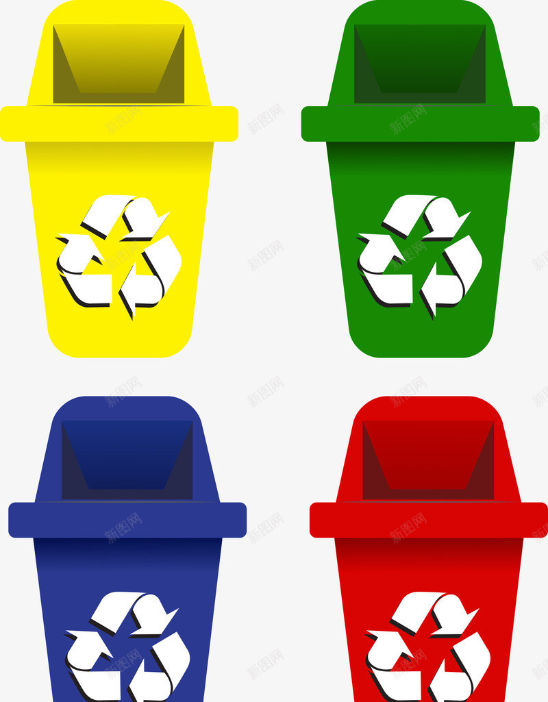 卡通彩色垃圾可回收箱矢量图eps免抠素材_新图网 https://ixintu.com 卡通 可回收箱 回收箱 垃圾 彩色 彩色垃圾桶 矢量垃圾桶 矢量图
