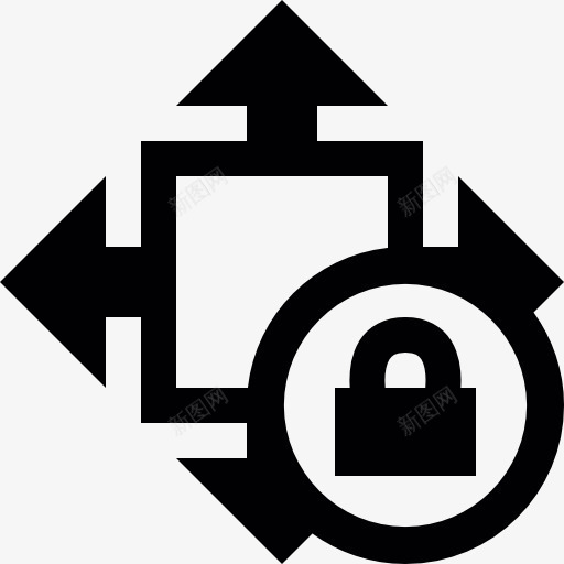 移动对象的安全图标png_新图网 https://ixintu.com 四支箭 安全 安全系统 尺寸 接口 锁
