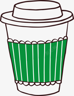 绿色卡通饮品杯子图素材