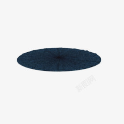 蓝色简单圆形纯色地毯素材