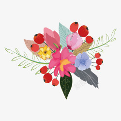 母亲节唯美花朵插画装饰矢量图素材
