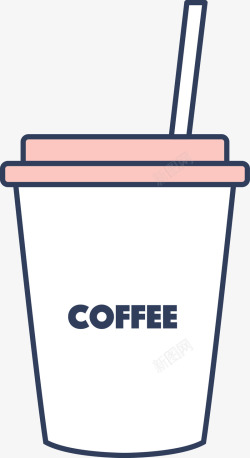 粉色可爱外带咖啡杯矢量图素材