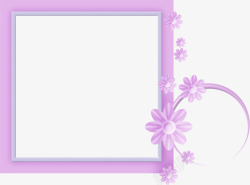 紫色小花画框素材
