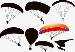 滑翔的跳伞极限运动高清图片