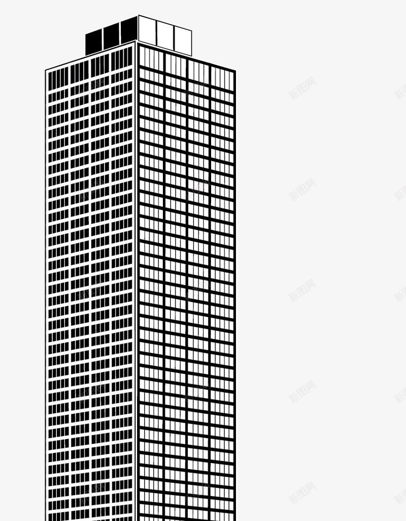 方形立体黑白大楼png免抠素材_新图网 https://ixintu.com 卡通风格 城市摩天大楼 方形 方形黑白大楼 矢量大楼 立体 黑白