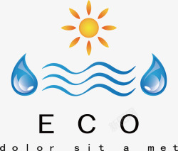 太阳logo水滴创新能源logo矢量图图标高清图片