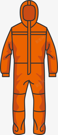 生化服装橙色生化卡通工作服矢量图高清图片