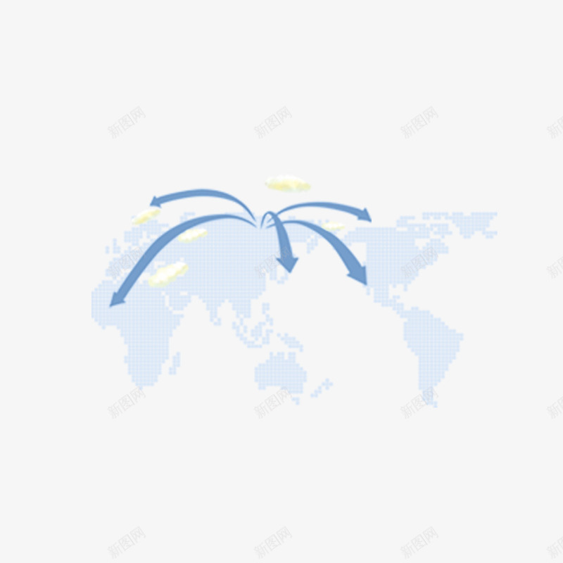 蓝色的地图psd免抠素材_新图网 https://ixintu.com 地图 科技 箭头 蓝色 装饰 金融