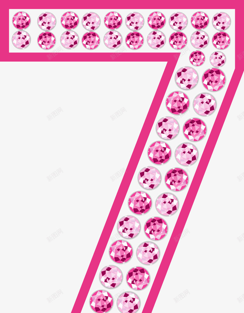 粉色钻石装饰数字png免抠素材_新图网 https://ixintu.com 一堆宝石 一堆钻石 宝石 数字 矢量宝石 红宝石 钻石 阿拉伯数字