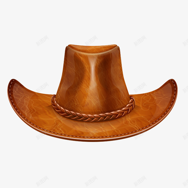 光滑的帽子png免抠素材_新图网 https://ixintu.com 产品实物 时尚 棕色 牛仔帽