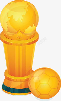 世界杯金色大力神杯矢量图素材