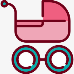 婴儿衣物婴儿车图标高清图片