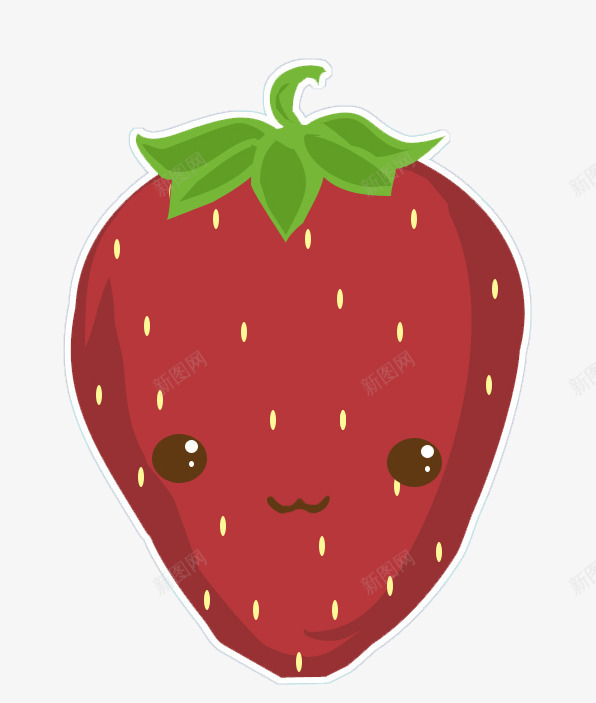 有闪亮眼睛的微笑的草莓png免抠素材_新图网 https://ixintu.com 可爱 微笑 拟人 眼睛 红色 脸 草莓