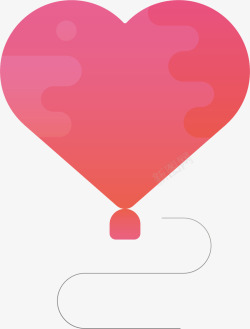 升空红心形状的气球矢量图高清图片