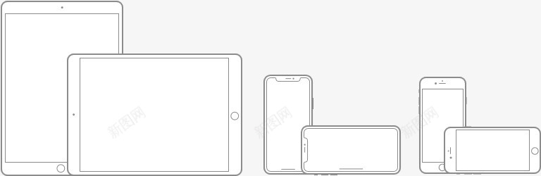 2017苹果发布会新品原型图png免抠素材_新图网 https://ixintu.com 低保真 原型图 原型模板 苹果平板 苹果手机