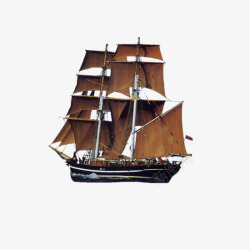 木质帆船手绘帆船高清图片
