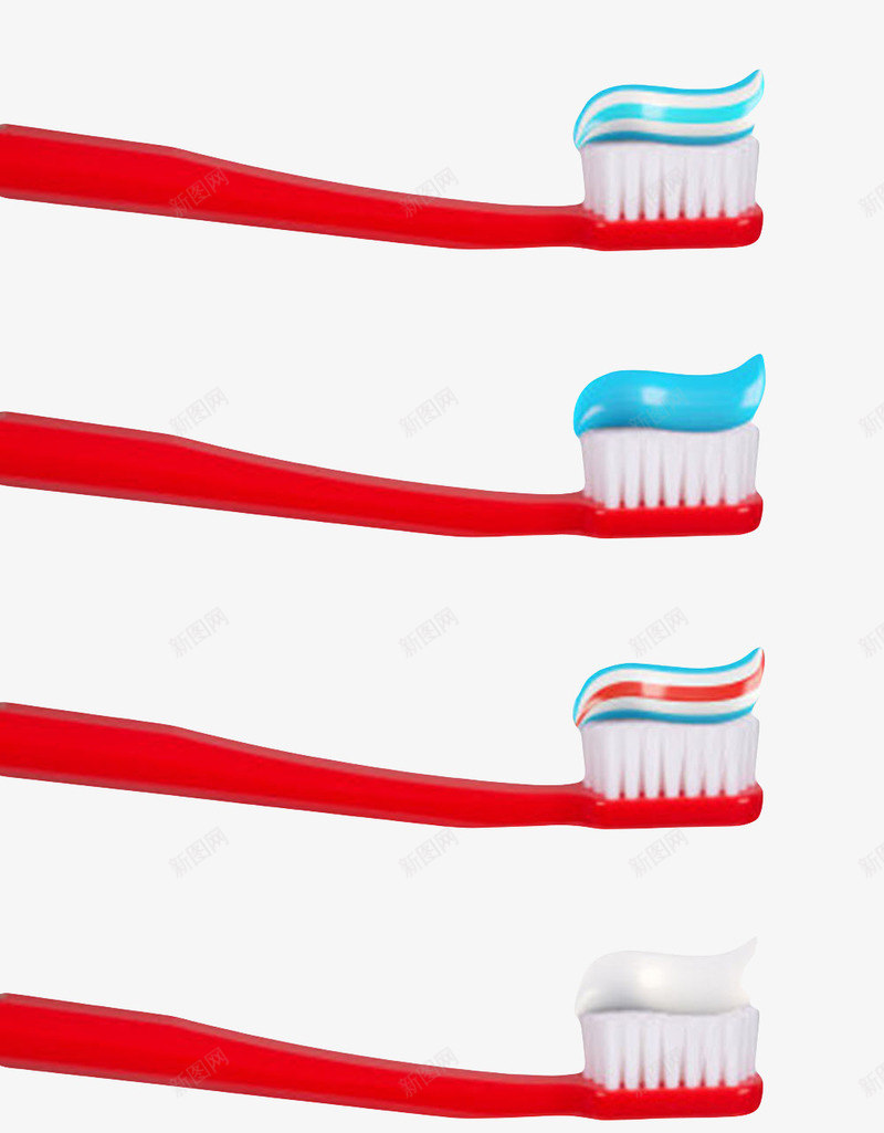 三个挤了牙膏的红色牙刷实物png免抠素材_新图网 https://ixintu.com 刷牙用具 工具 彩色 手柄 排列 整齐 日用品 条纹 毛刷 清洁 牙膏 牙齿 用具