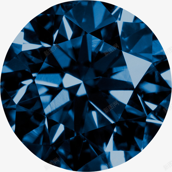 蓝色圆形钻石png免抠素材_新图网 https://ixintu.com 圆形 蓝色 钻石
