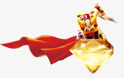 商业地产海报舞狮和钻石高清图片