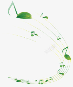 绿色的音乐小图标创意合成绿色的音乐符号效果高清图片