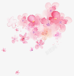 手绘粉色樱花画册素材