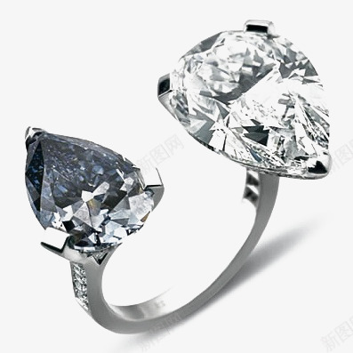 心形钻戒指png免抠素材_新图网 https://ixintu.com 2个 戒指 钻石