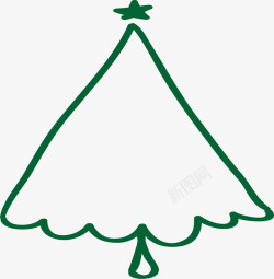 简单的圣诞树手绘圣诞树轮廓高清图片