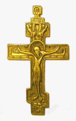 信徒金色的耶稣十字架高清图片
