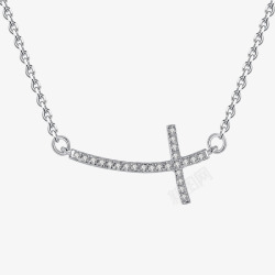 十字架项链银饰品锆石钻石素材