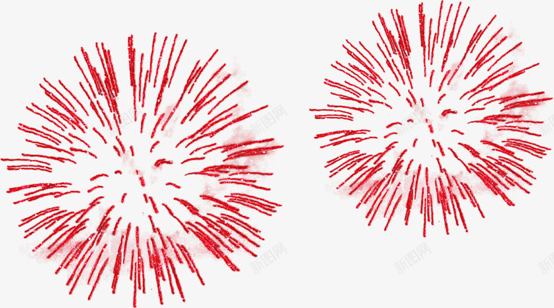 红色新年绽放烟花美景png免抠素材_新图网 https://ixintu.com 新年 烟花 红色 绽放 美景