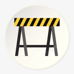 黄黑警示条纹盘子里的交通警示栏高清图片